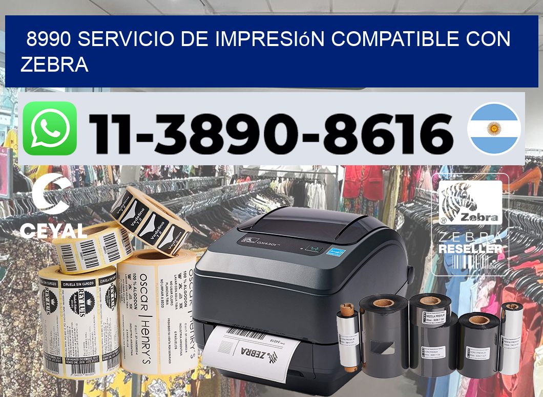 8990 Servicio de impresión compatible con Zebra