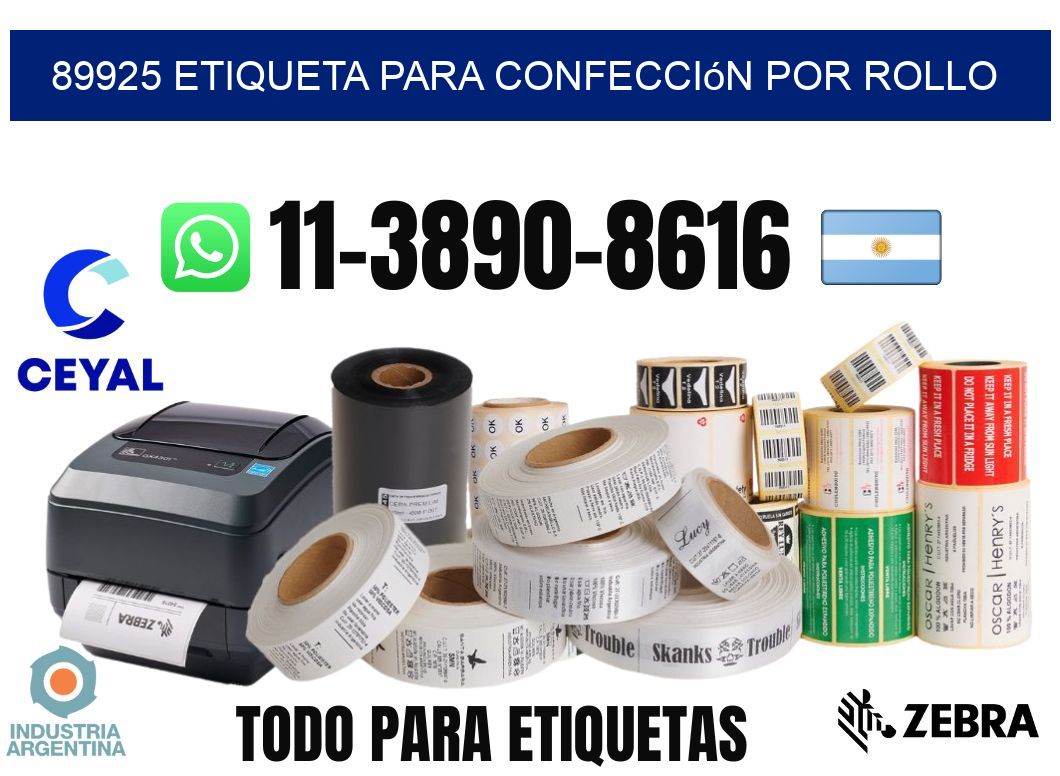 89925 etiqueta para confección por rollo