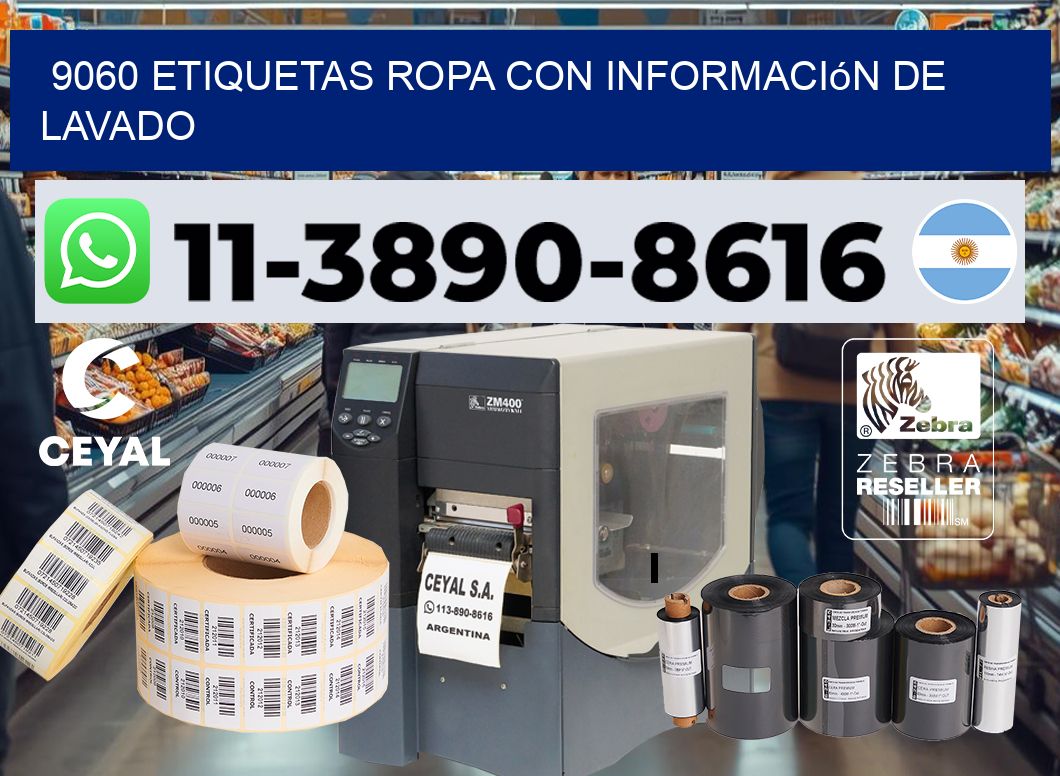 9060 Etiquetas ropa con información de lavado