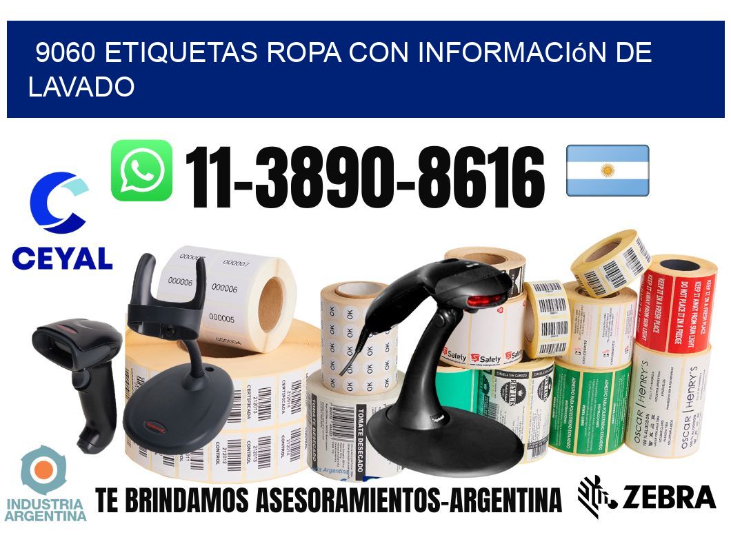 9060 Etiquetas ropa con información de lavado