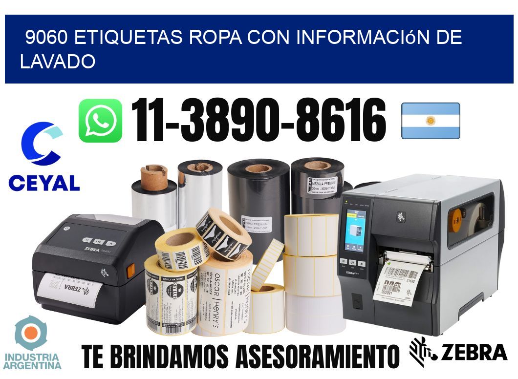 9060 Etiquetas ropa con información de lavado