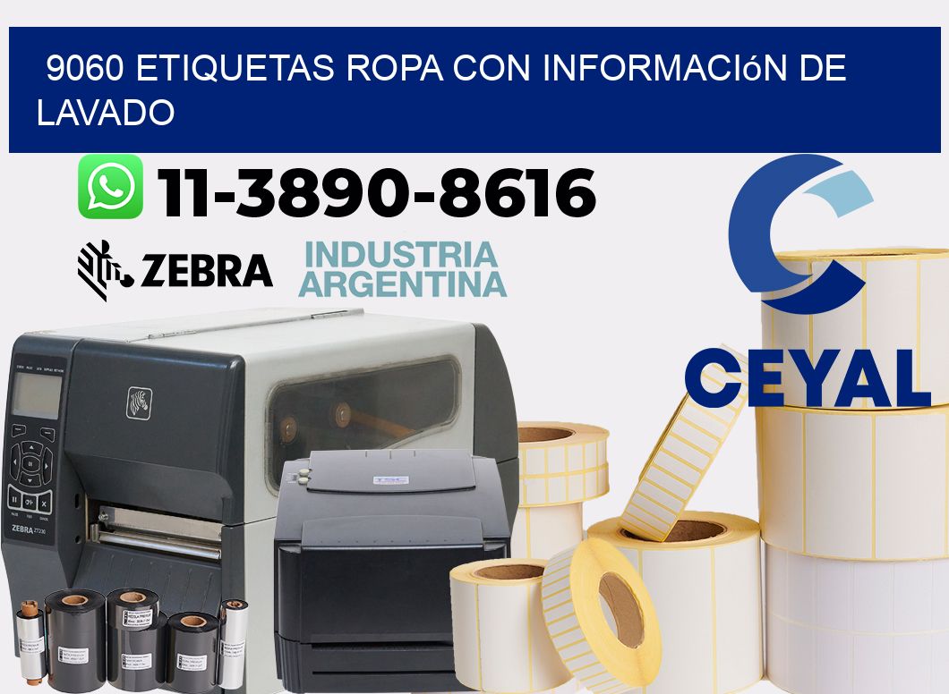 9060 Etiquetas ropa con información de lavado