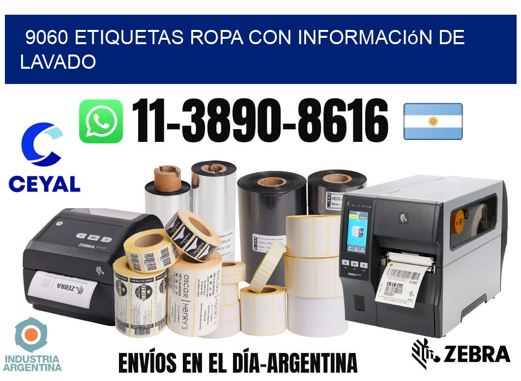 9060 Etiquetas ropa con información de lavado