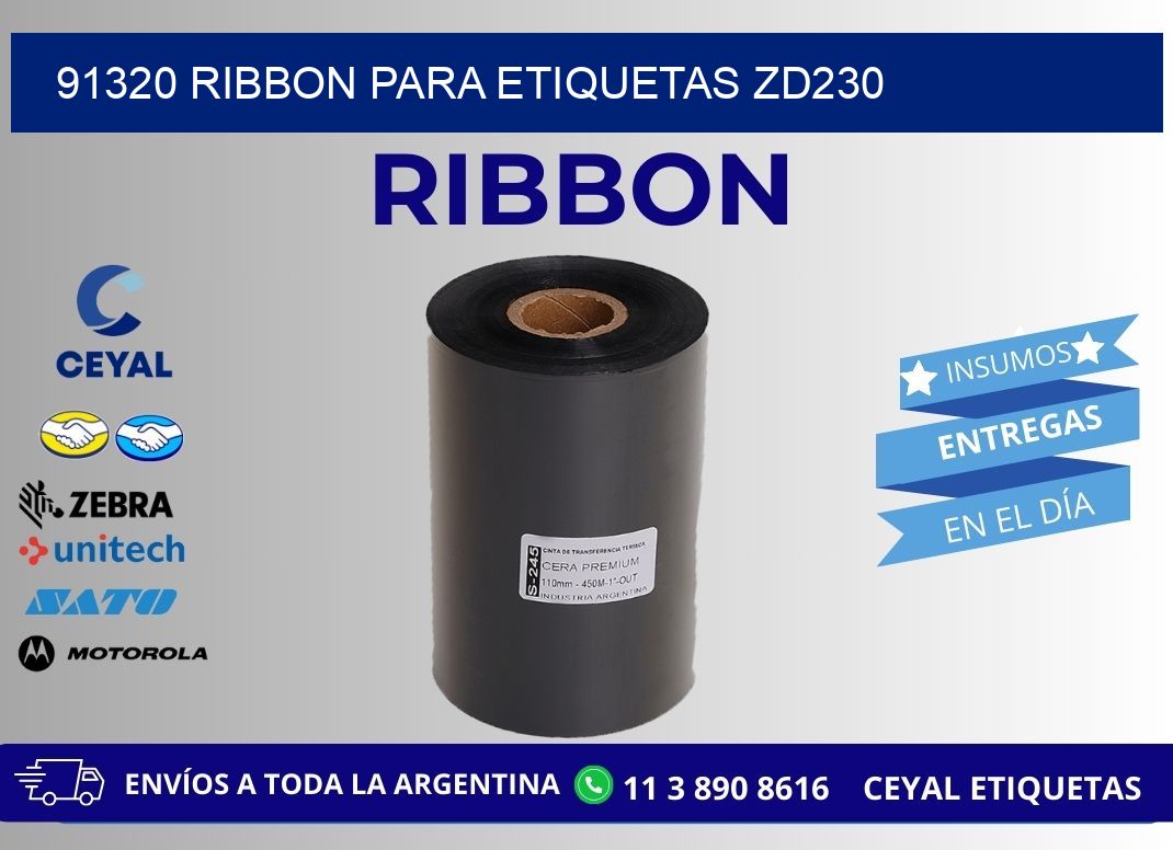 91320 ribbon para etiquetas zd230
