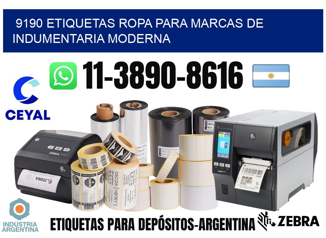 9190 Etiquetas ropa para marcas de indumentaria moderna