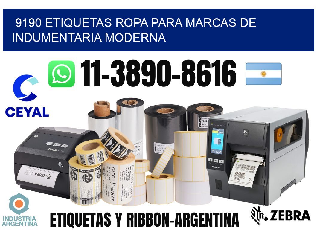 9190 Etiquetas ropa para marcas de indumentaria moderna
