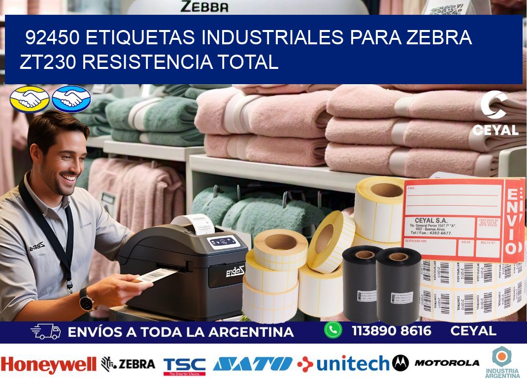 92450 etiquetas industriales para zebra zt230 resistencia total