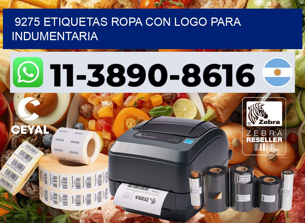 9275 Etiquetas ropa con logo para indumentaria