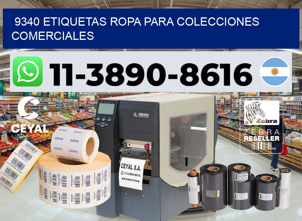 9340 Etiquetas ropa para colecciones comerciales