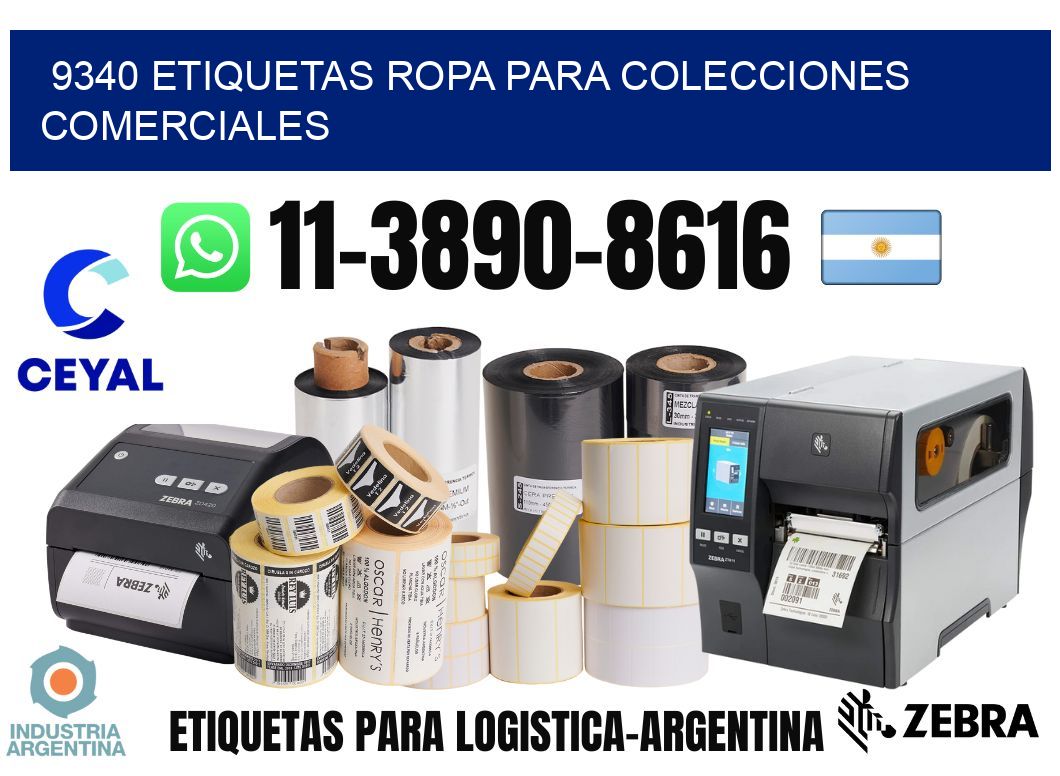 9340 Etiquetas ropa para colecciones comerciales