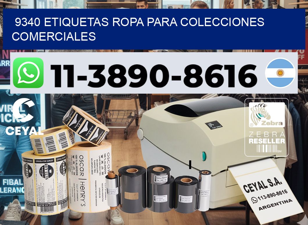 9340 Etiquetas ropa para colecciones comerciales