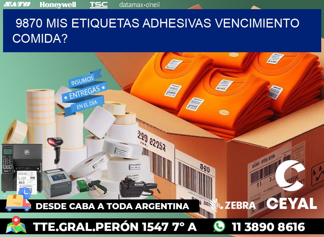9870 mis etiquetas adhesivas vencimiento comida?