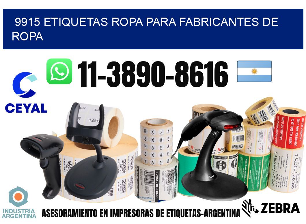 9915 Etiquetas ropa para fabricantes de ropa