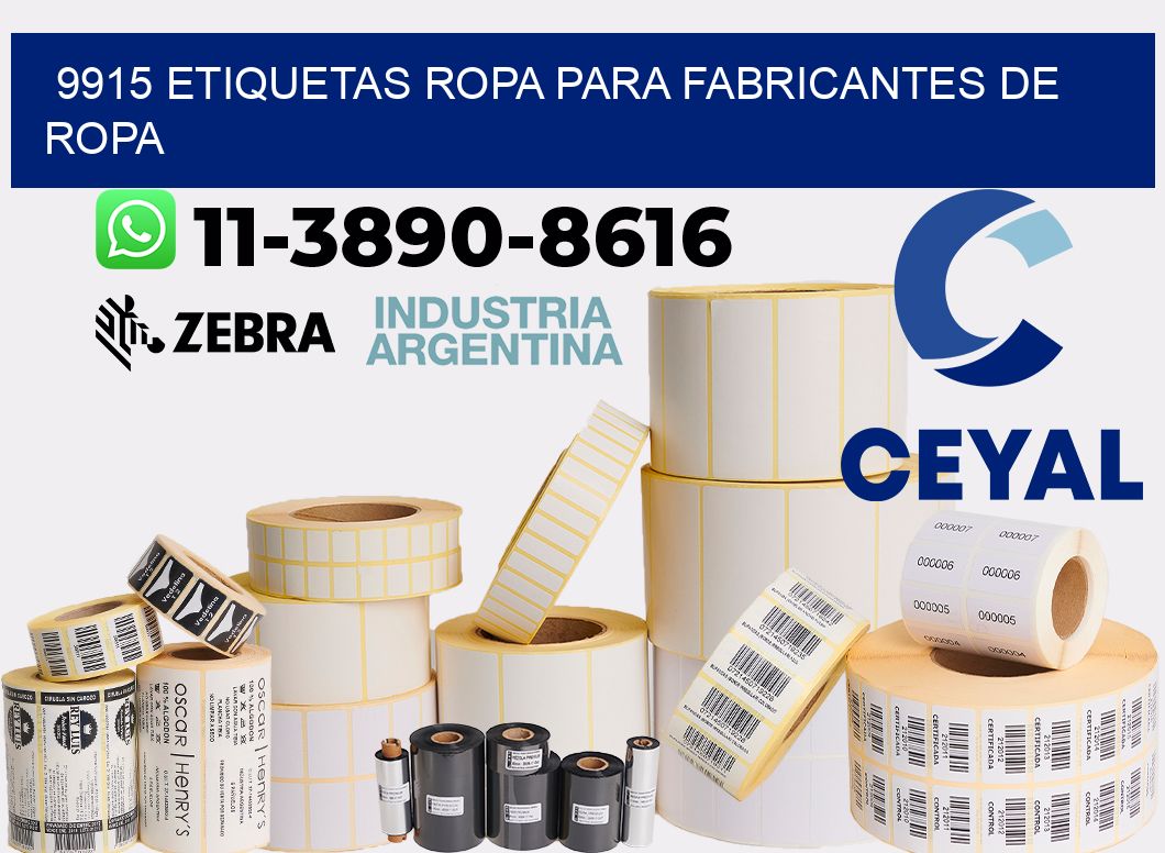 9915 Etiquetas ropa para fabricantes de ropa