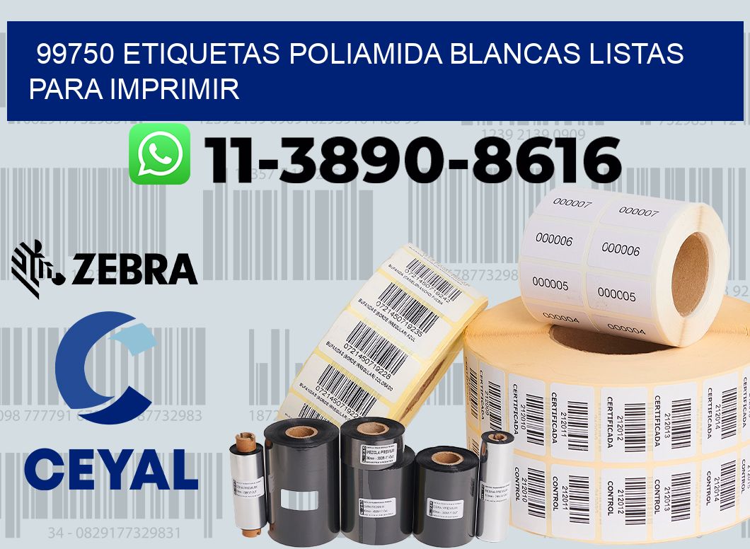 99750 etiquetas poliamida blancas listas para imprimir