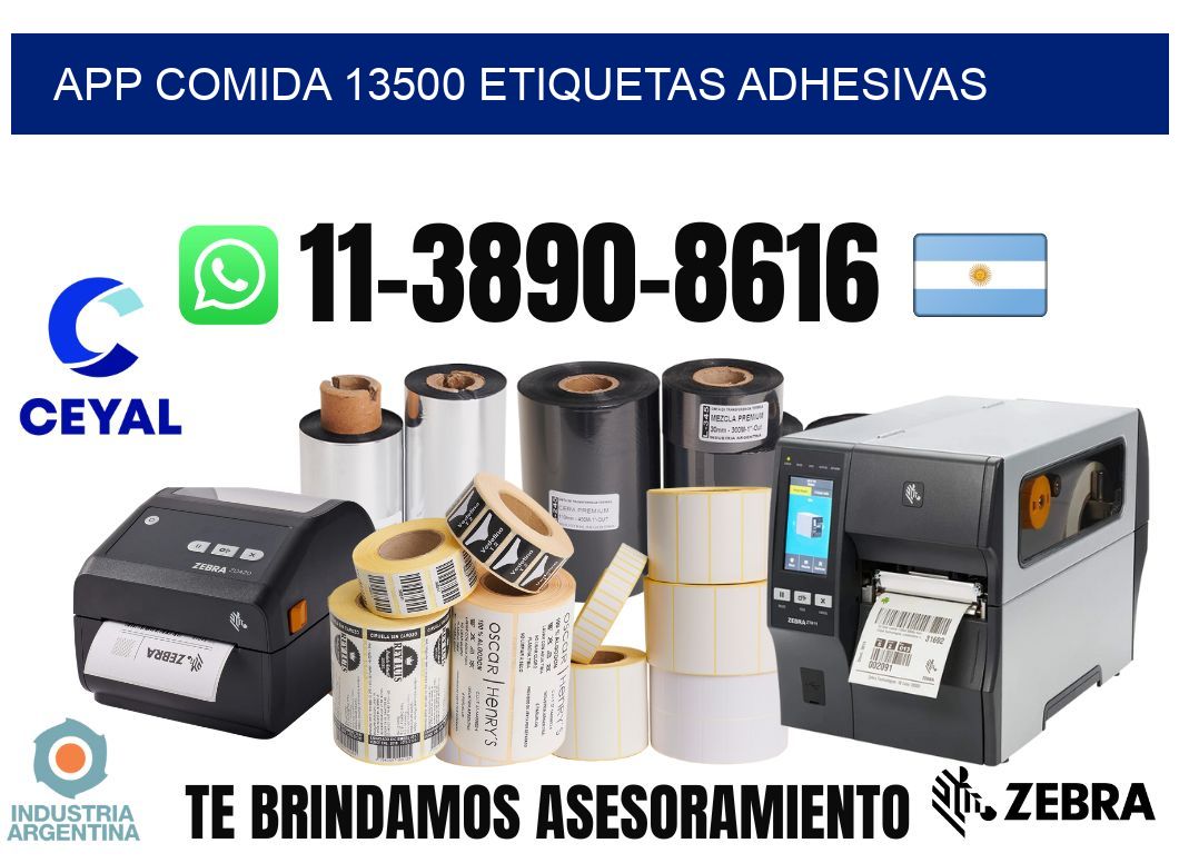 App comida 13500 etiquetas adhesivas