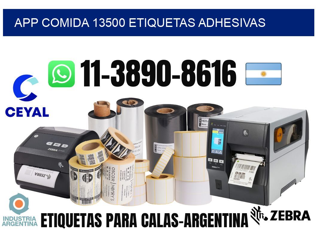 App comida 13500 etiquetas adhesivas