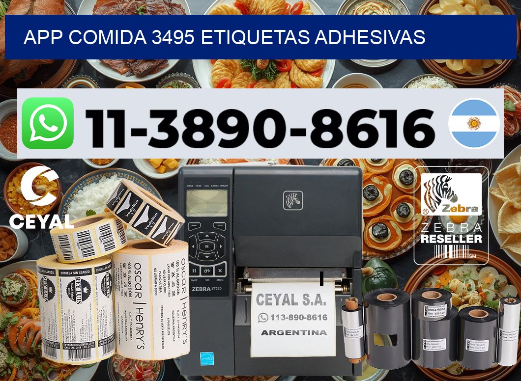 App comida 3495 etiquetas adhesivas