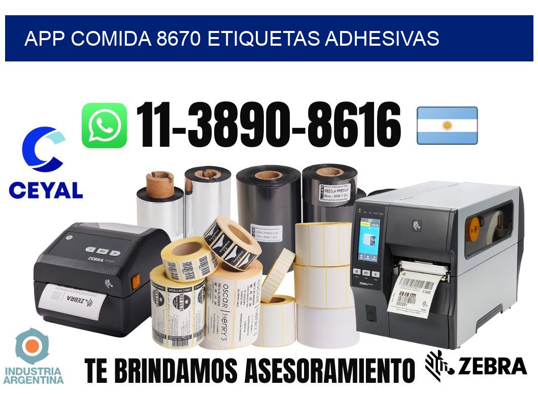 App comida 8670 etiquetas adhesivas