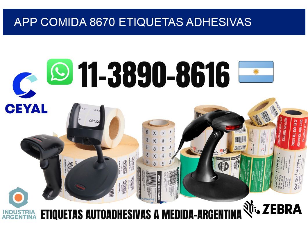 App comida 8670 etiquetas adhesivas