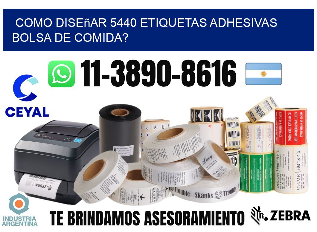 como diseñar 5440 etiquetas adhesivas bolsa de comida?