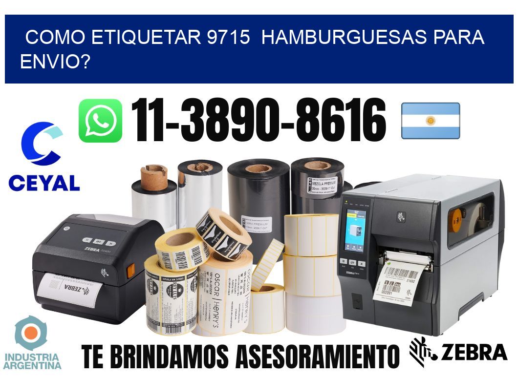 como etiquetar 9715 hamburguesas para envio?