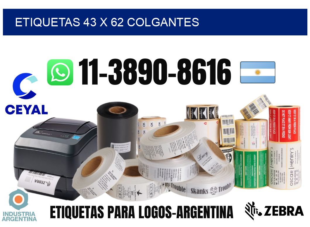 etiquetas 43 x 62 colgantes