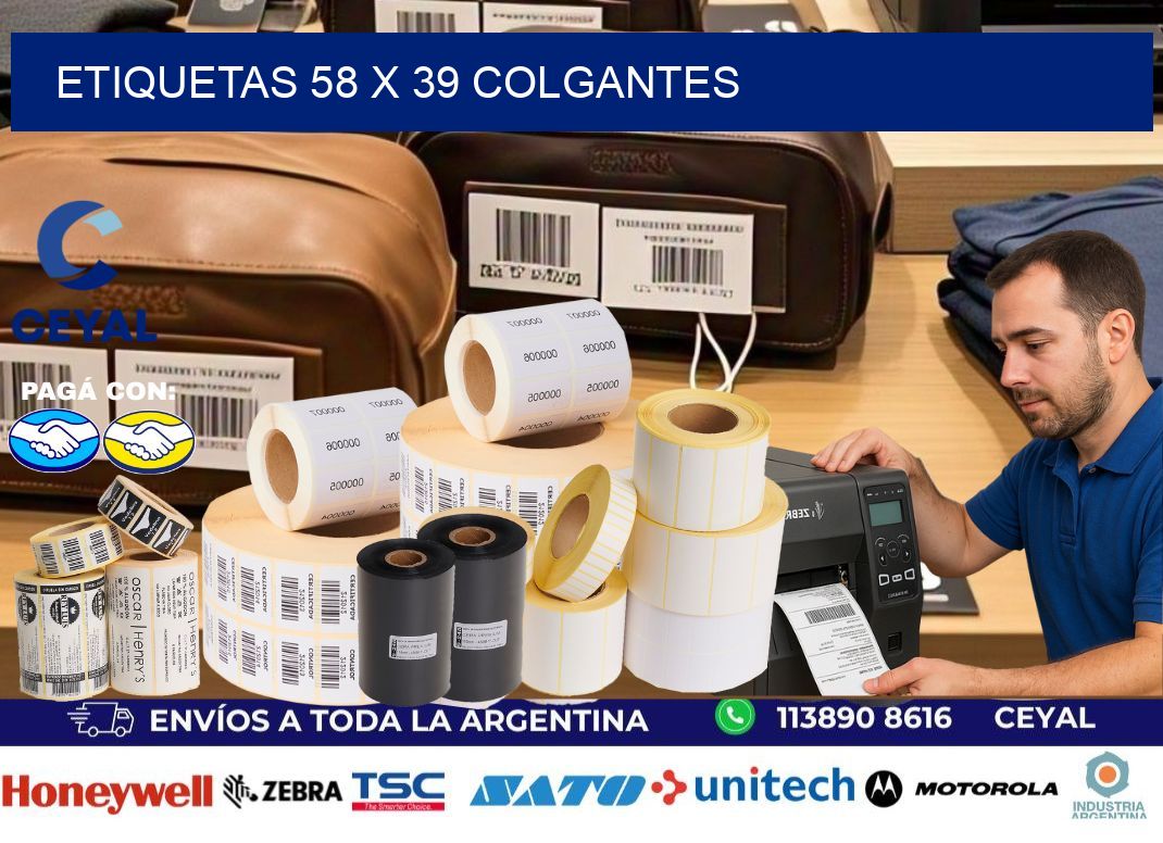etiquetas 58 x 39 colgantes