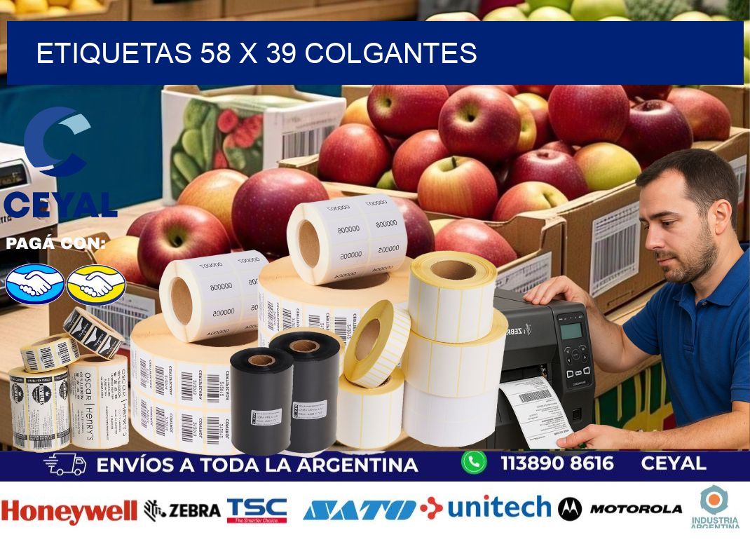 etiquetas 58 x 39 colgantes
