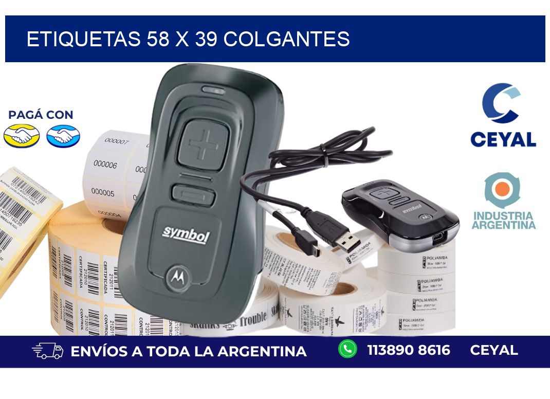 etiquetas 58 x 39 colgantes