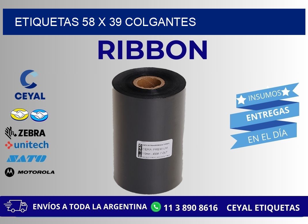 etiquetas 58 x 39 colgantes