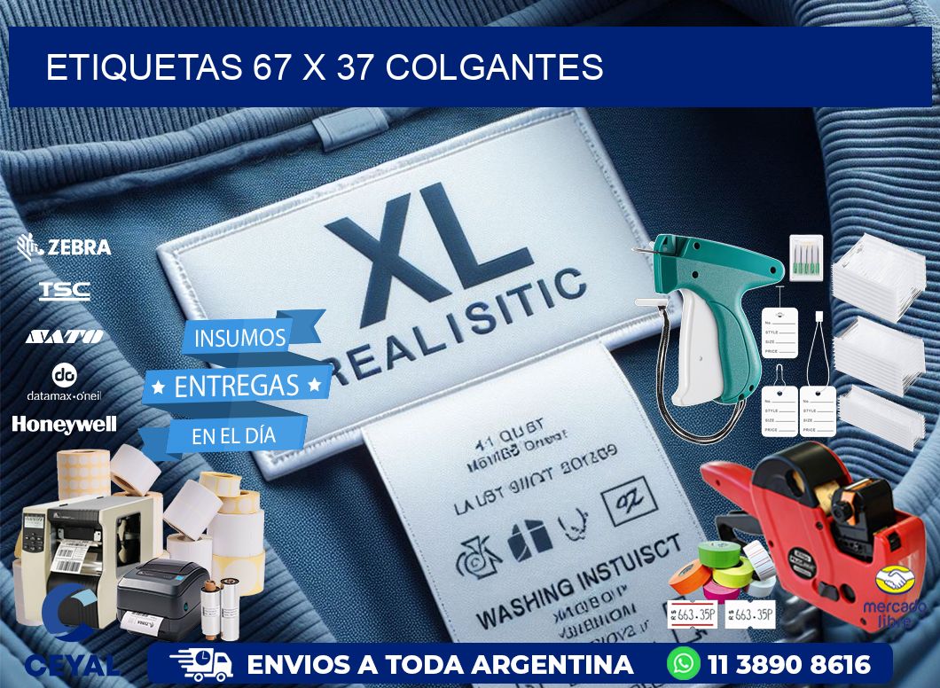 etiquetas 67 x 37 colgantes