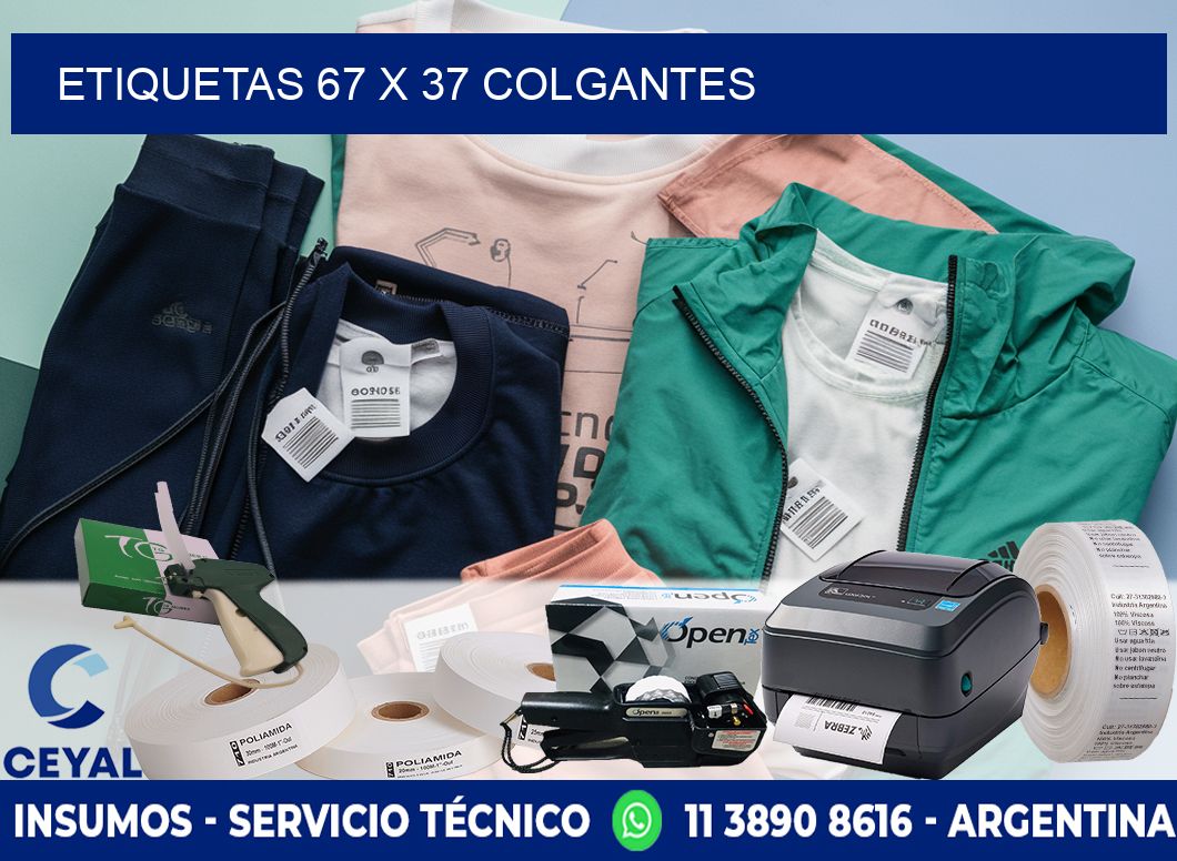 etiquetas 67 x 37 colgantes