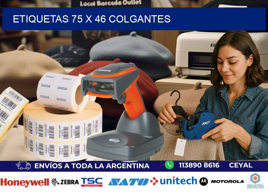 etiquetas 75 x 46 colgantes