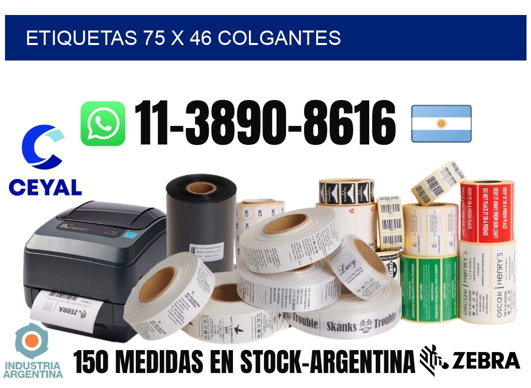etiquetas 75 x 46 colgantes