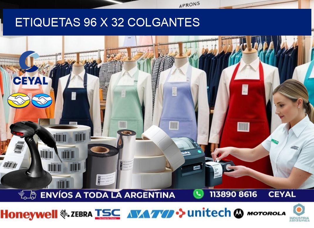 etiquetas 96 x 32 colgantes