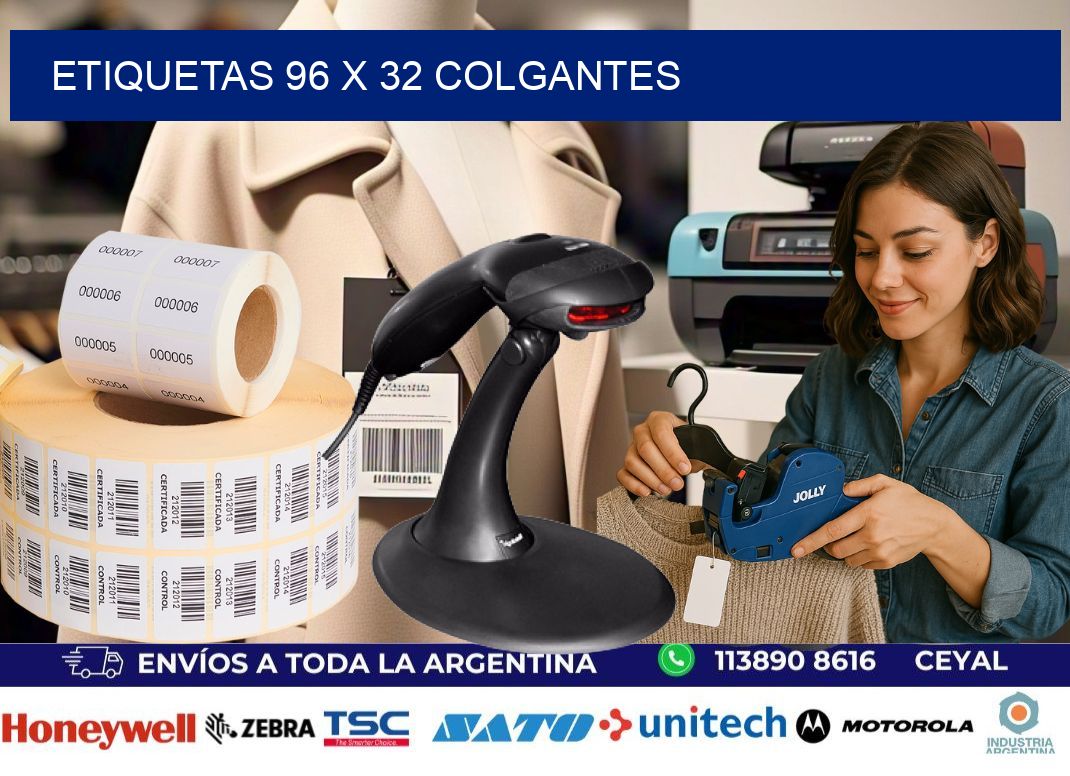 etiquetas 96 x 32 colgantes