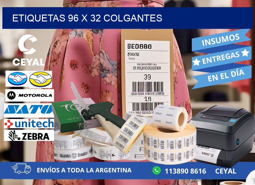 etiquetas 96 x 32 colgantes