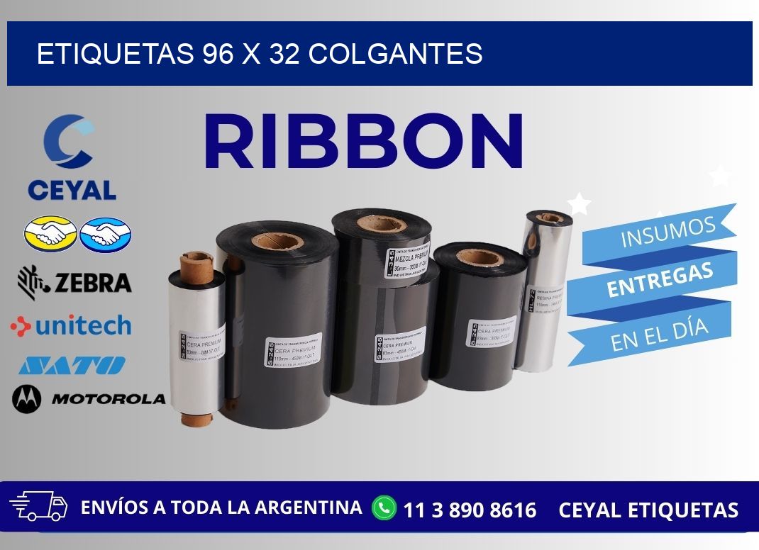 etiquetas 96 x 32 colgantes