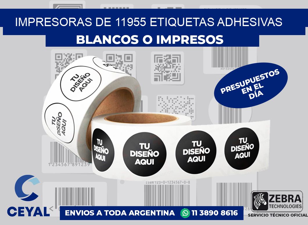 impresoras de 11955 etiquetas adhesivas