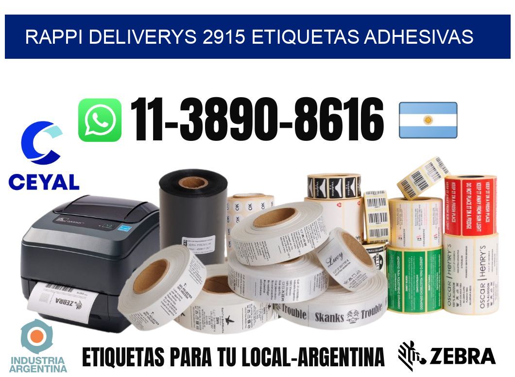 rappi deliverys 2915 etiquetas adhesivas
