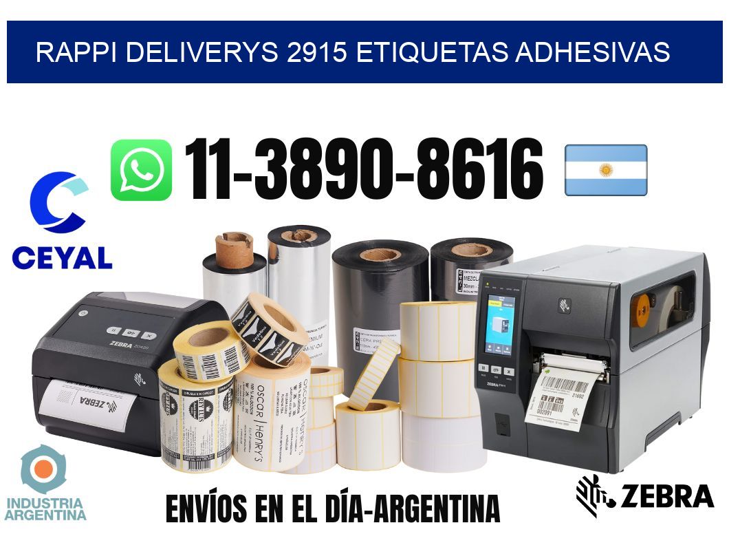 rappi deliverys 2915 etiquetas adhesivas