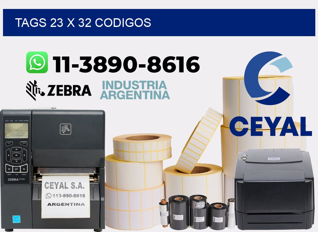 tags 23 x 32 codigos