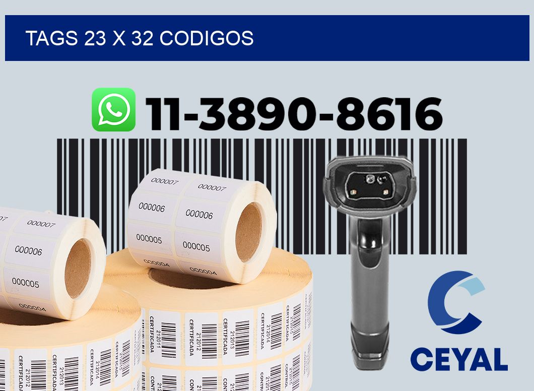 tags 23 x 32 codigos