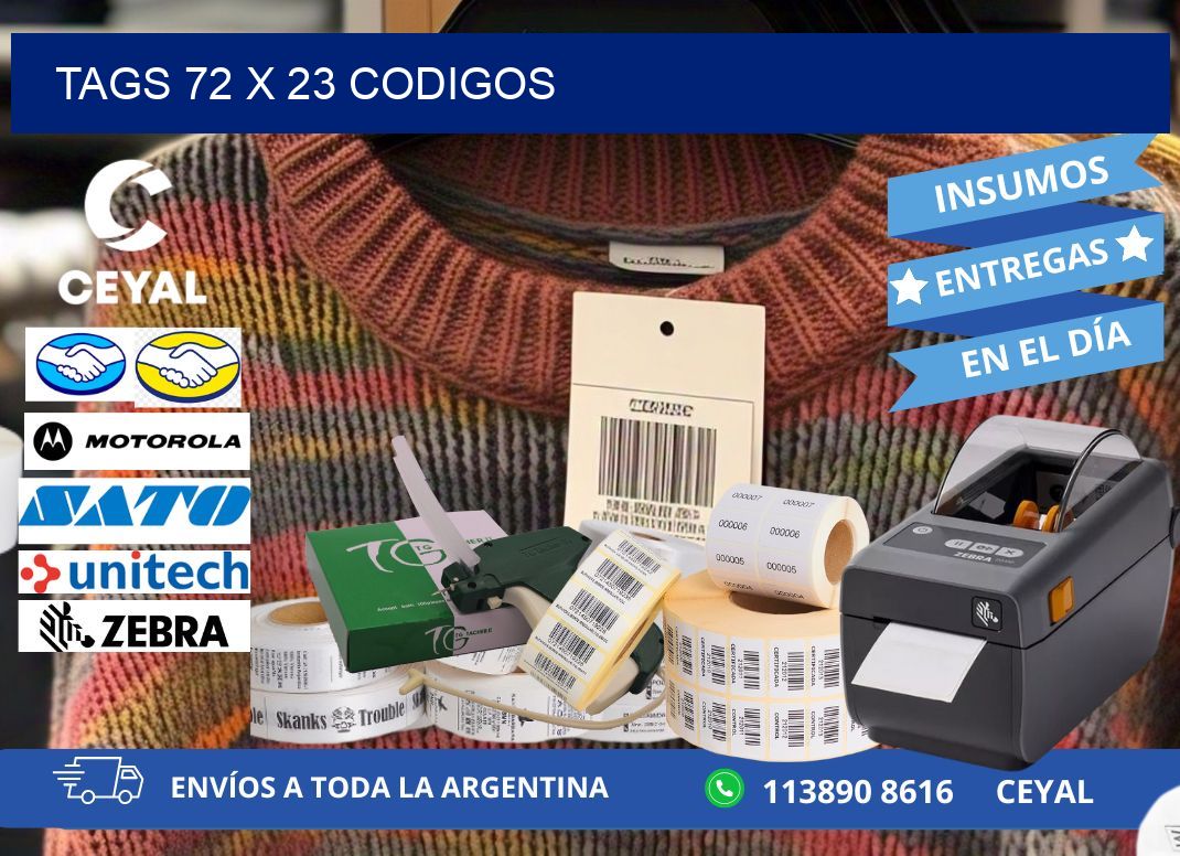 tags 72 x 23 codigos