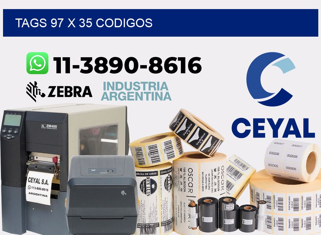 tags 97 x 35 codigos