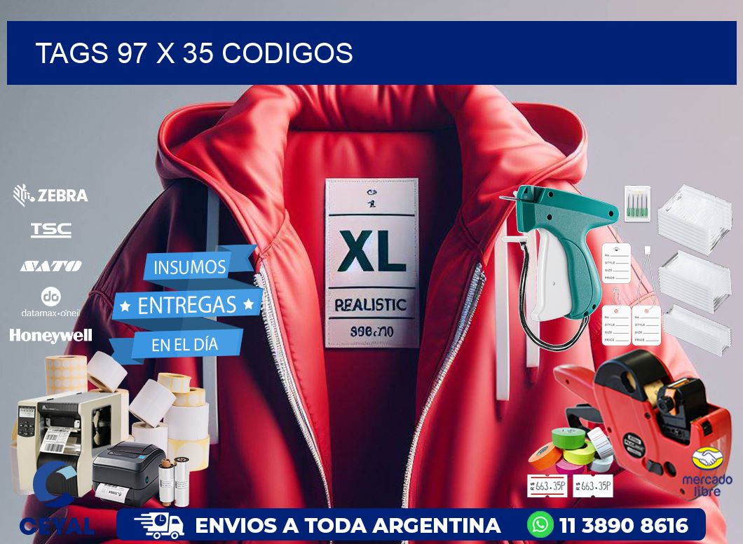 tags 97 x 35 codigos
