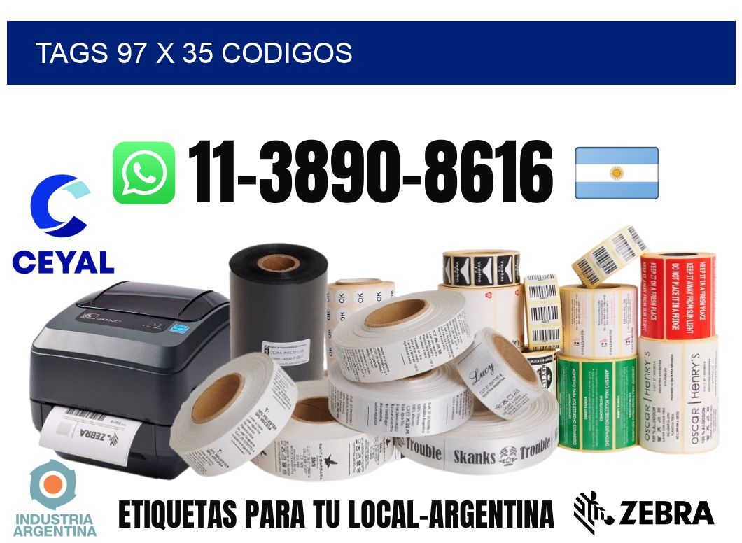 tags 97 x 35 codigos