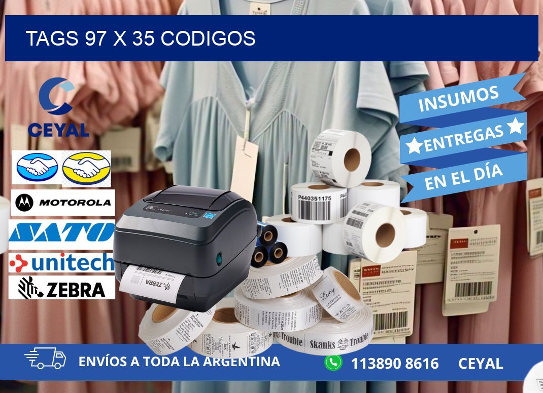 tags 97 x 35 codigos