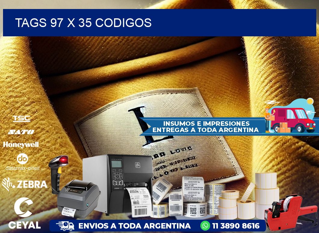 tags 97 x 35 codigos